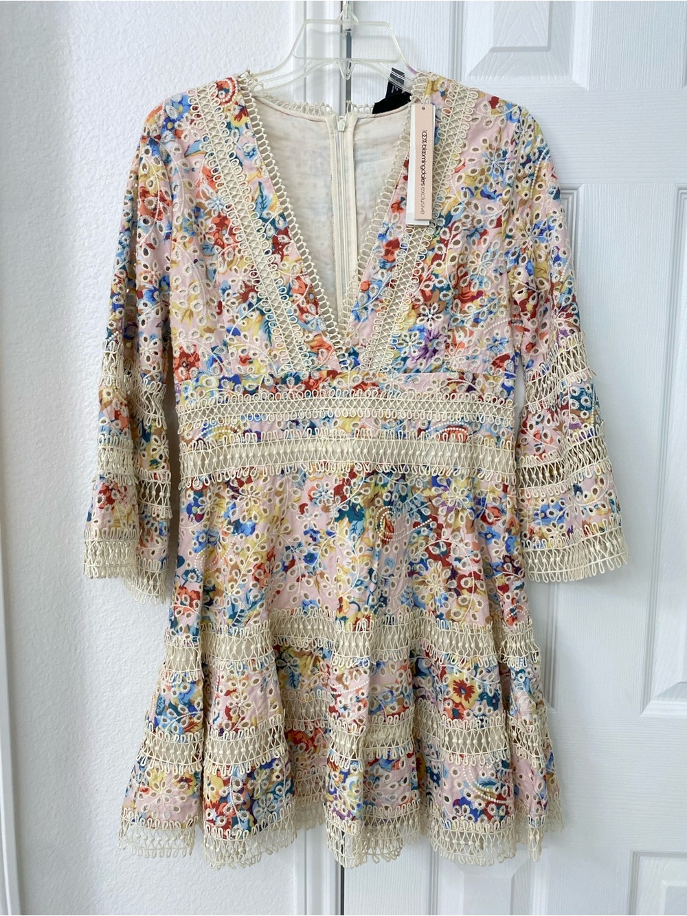 Bloomingdale’s Exclusive Floral Eyelet Mini Dress - White Floral